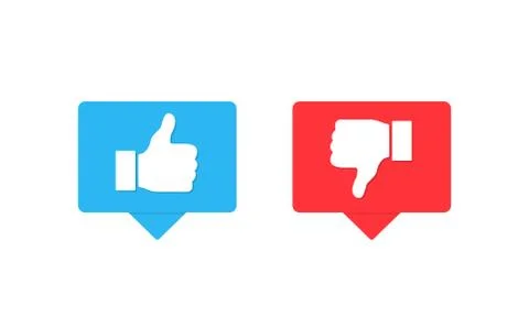 Thumb up and thumb down icon. Like and Dislike. Vector illustration. EPS 10 Stock Illustration
