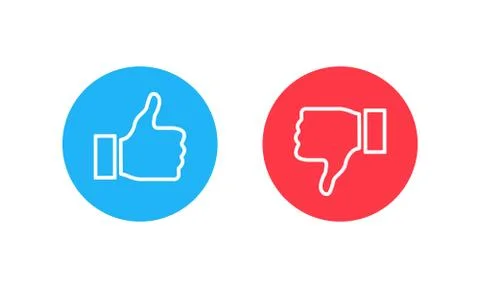 Thumb up and thumb down icon. Like and Dislike. Vector illustration EPS 10 Stock Illustration