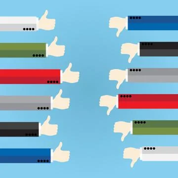 Thumb up and thumb down Stock Illustration