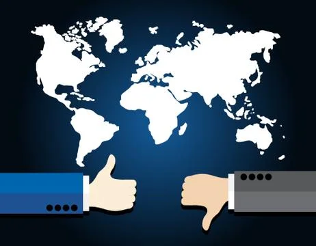 Thumb up and thumb down Stock Illustration