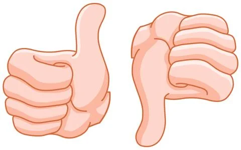 Thumb up and thumb down Illustrazione stock