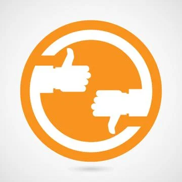 Thumb up and thumb down - Like sign Stock Illustration