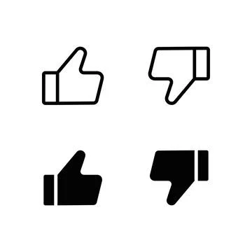 Thumb up and thumb down vector icons Stock Illustration