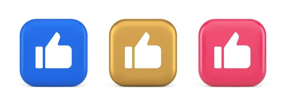 Like thumb up approve rating button confirmation cool website networking 3d.. 스톡 일러스트