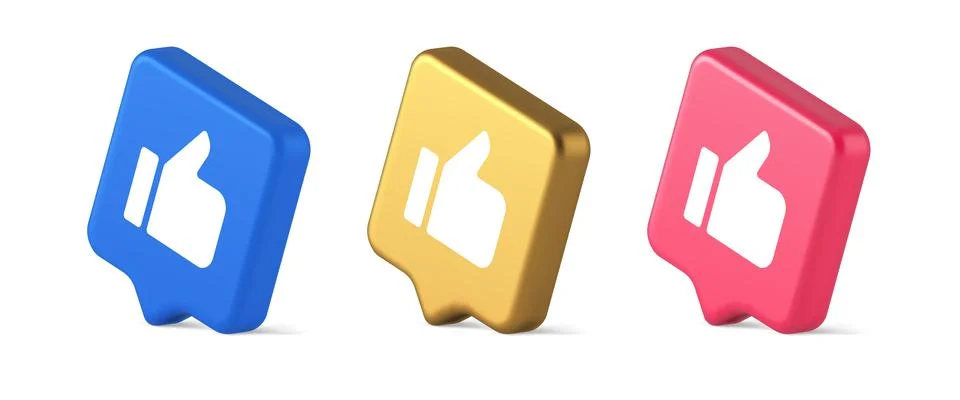 Like thumb up approve rating button confirmation cool website networking 3d.. Stock Illustration