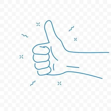Thumb up best hand gesture vector doodle icon Illustrazione stock