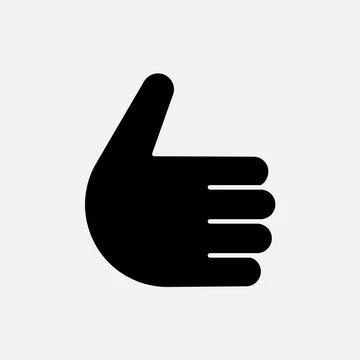 Thumb up black icon vector symbol. Web icon thumb up finger chat like Stock Illustration