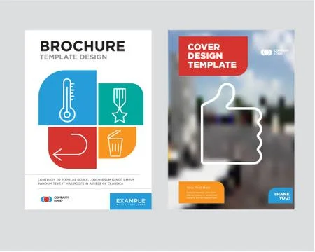 Thumb up brochure flyer design template Stock Illustration