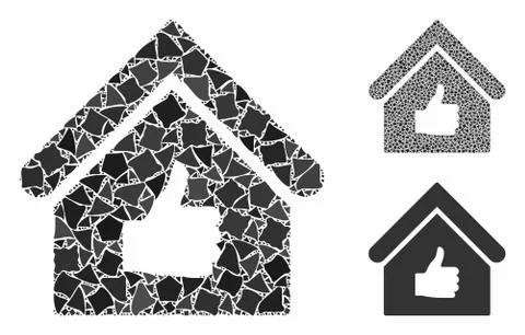 Thumb up building Composition Icon of Tremulant Pieces Ilustración de archivo