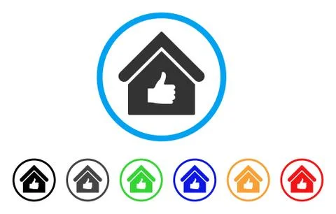Thumb Up Building Rounded Icon Ilustración de archivo