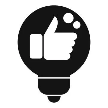 Thumb up bulb idea icon simple vector. Creative innovation Stock Illustration