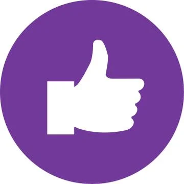 Thumb up button icon, like button Ilustração Stock