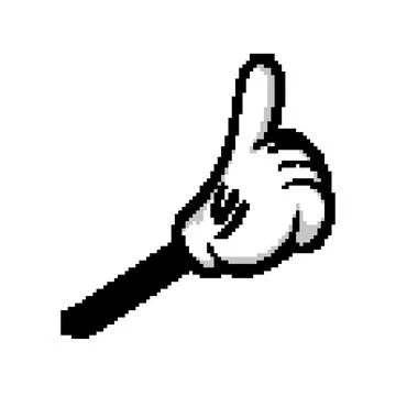 Thumb cartoon hand pixel art vector illustration Stock Illustration