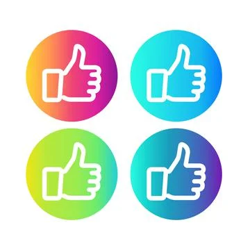 Thumb up in a circle, gradient color. Stock Illustration