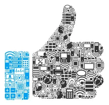 Thumb Up Composition Icon for BigData and Computing Illustrazione stock