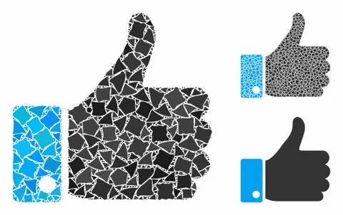 Thumb up Composition Icon of Ragged Elements Stockillustratie