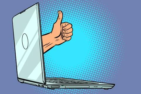 Like thumb up from computer Stock Illustration