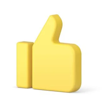 Thumb up cool yellow positive solution success confirmation isometric 3d ic.. Stock Illustration