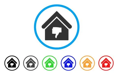 Thumb Down Building Rounded Icon Ilustración de archivo
