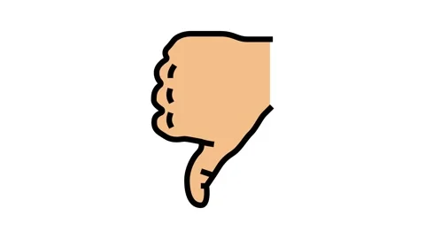 Thumb down color icon animation Stock Footage 224416387