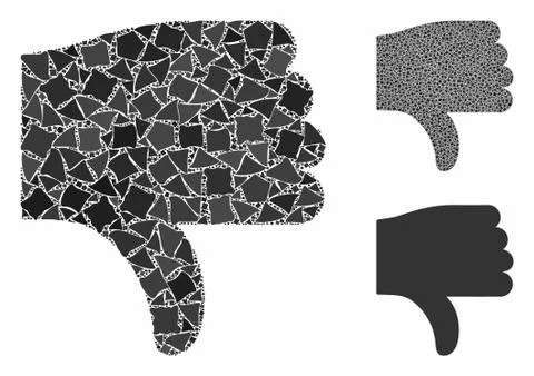 Thumb down Composition Icon of Irregular Elements 스톡 일러스트