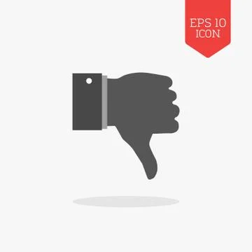 Thumb down, dislike icon. Flat design gray color symbol. Modern UI web naviga Stock Illustration