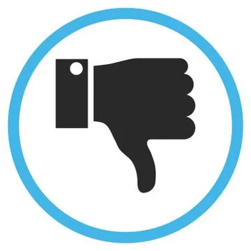 Thumb Down Flat Rounded Vector Icon Stock Illustration