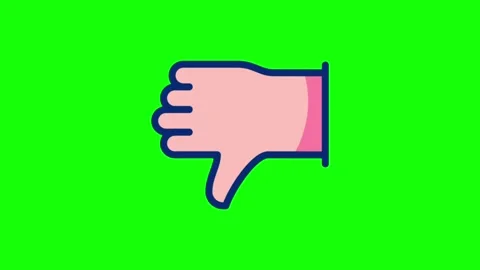 Thumb down gesture animation loop on green screen background Stock Footage 314092923