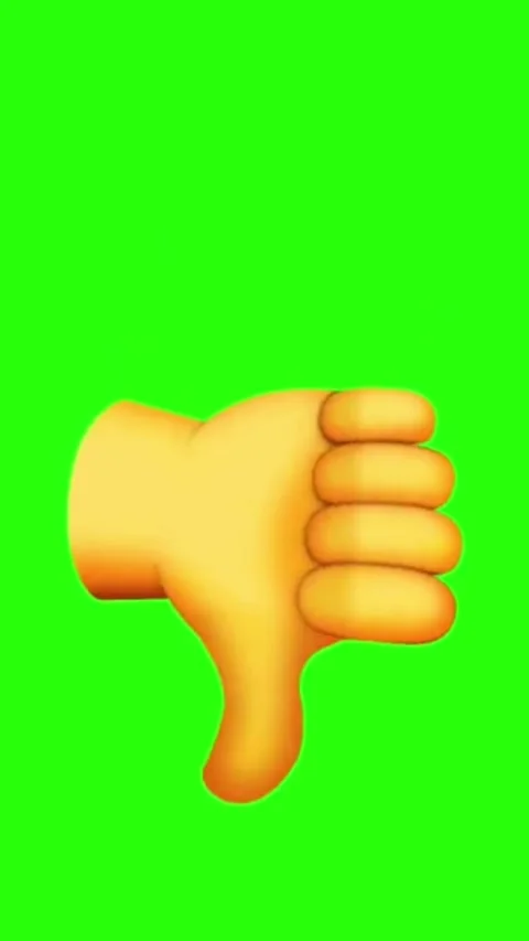 Thumb down gesture on green screen for chroma keying Video stock 329406325