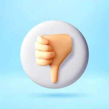 Thumb down gesture icon in 3d style. Illustrazione stock