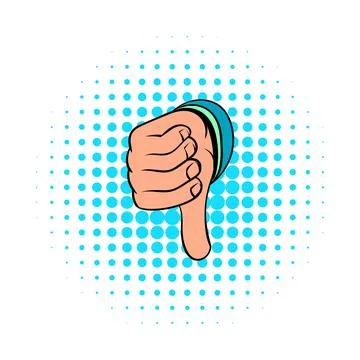 Thumb down gesture icon, comics style Stock Illustration