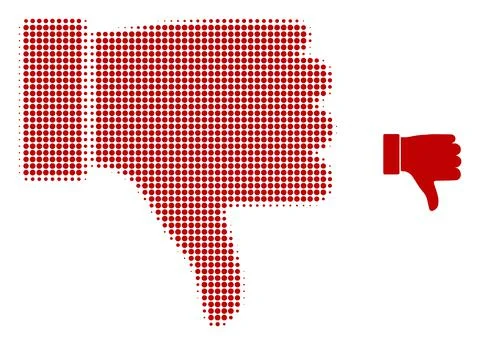 Thumb Down Halftone Dot Icon Illustrazione stock