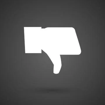A thumb down hand   white icon on a dark  background Stock Illustration