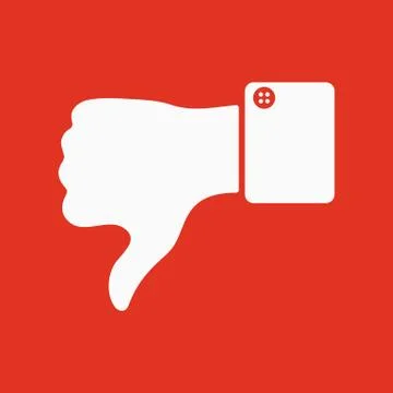 The thumb down icon. Against and no symbol. Flat Stock Illustration