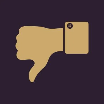 The thumb down icon. Against and no symbol. Flat Stock Illustration