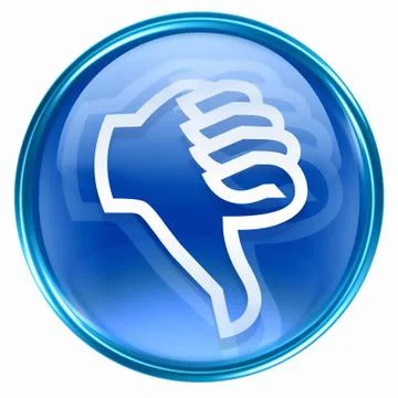 Thumb down icon blue, isolated on white background. Stockillustratie