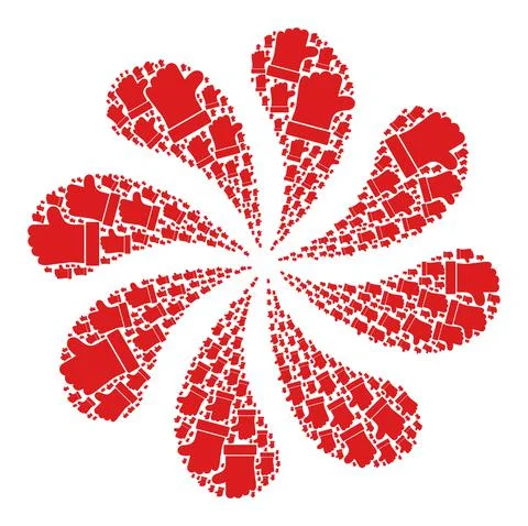 Thumb Down Icon Curl Flower Stock Illustration
