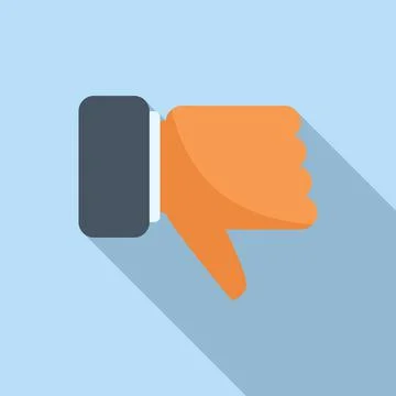 Thumb down icon flat vector. Finger pose Stock Illustration