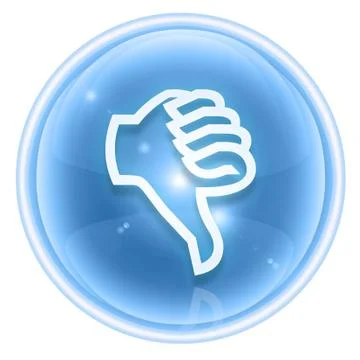 Thumb down icon ice, isolated on white background. Illustrazione stock