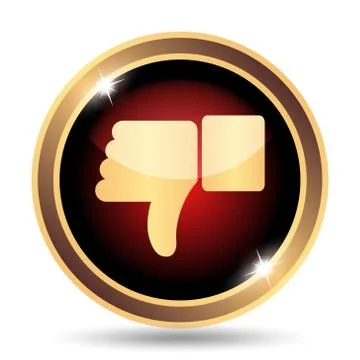 Thumb down icon. Internet button on white background.. Stock Illustration