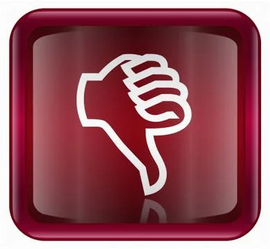 Thumb down icon red, isolated on white background Ilustração Stock