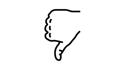 Thumb down line icon animation Stock Footage 224316024