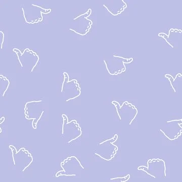 Thumb down line seamless pattern Stock Illustration