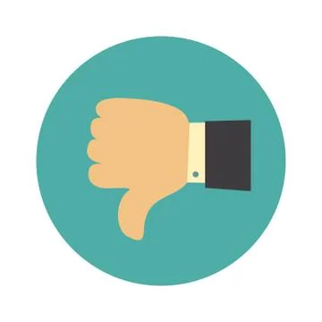 Thumb down symbol, finger down icon vector illustration. Stock Illustration