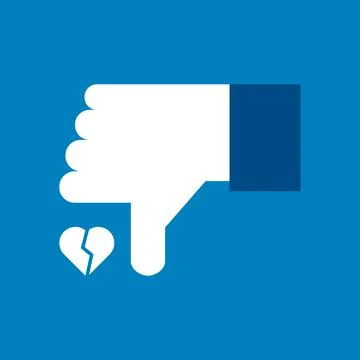 Thumb down symbol, thumb down, icon vector illustration. As a sign. Dislike Stock Illustration