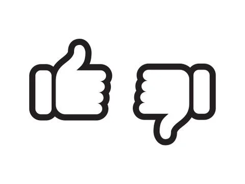 Thumb up down vector like and unlike line icons Stock Illustration