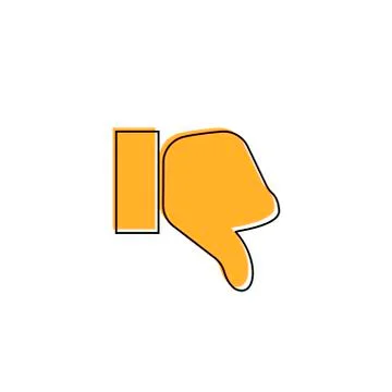 Thumb down vector icon. Style is flat symbol, orange color, rounded angles, w Stock Illustration