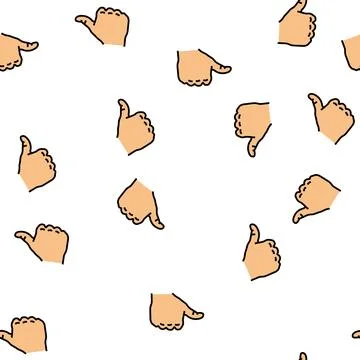 Thumb down vector seamless pattern Stock Illustration