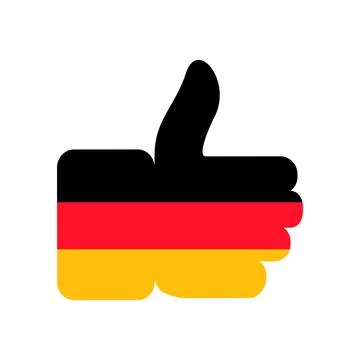 Thumb up element in colors of German flag Stockillustratie