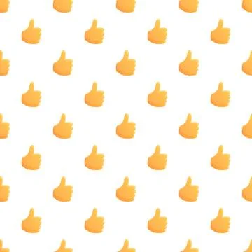 Thumb up emoji seamless pattern showing approval Stock Illustration